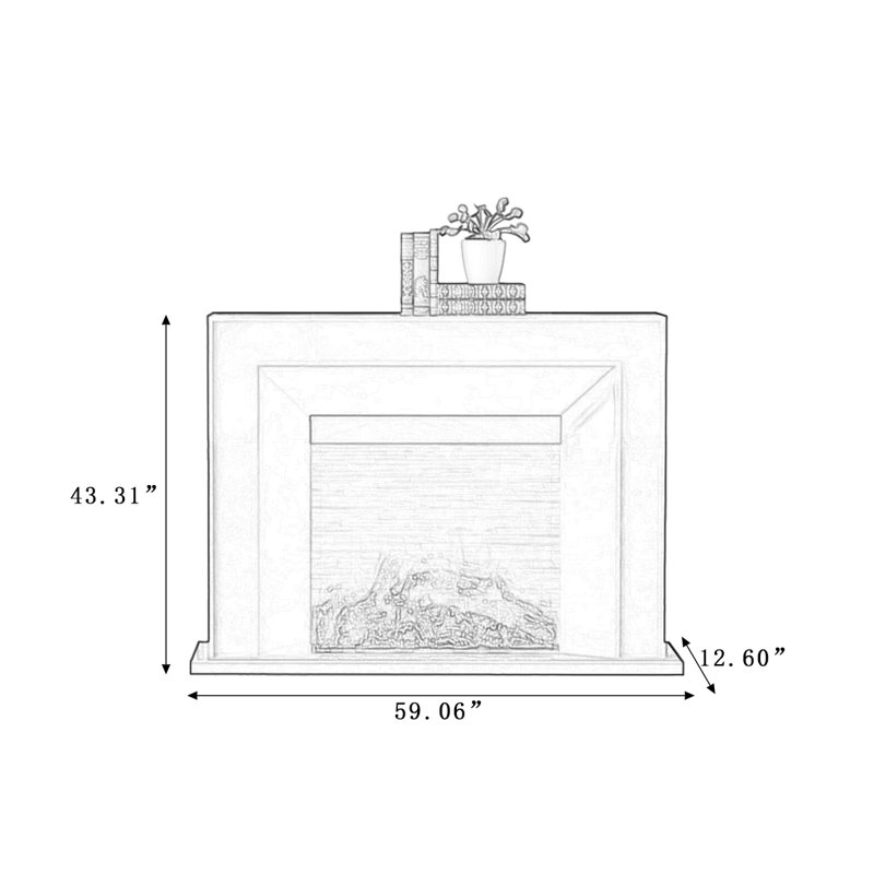 Walnut Solid Wood Electric Fireplace