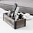 Rustic Torched Wood 5-Compartment Remote Control Holder, Media Storage Organizer Caddy