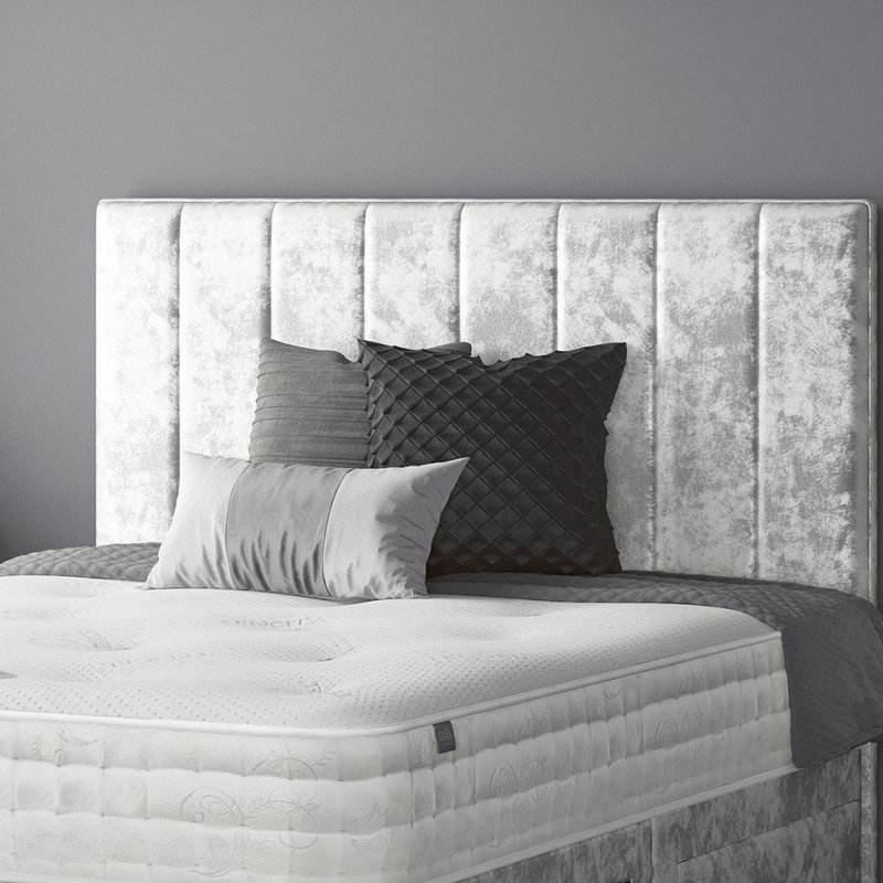 Hedley Upholstered Headboard, Double (4'6), Silver