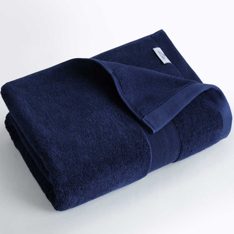 Serviette de bain turque géante 100% coton 30 x 56 po, super douce et absorbante 700 g / m², Marine, 1 emballage