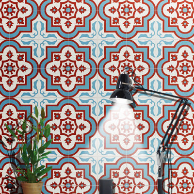 Taza 8" x 8" Cement Patterned Wall & Floor Tile