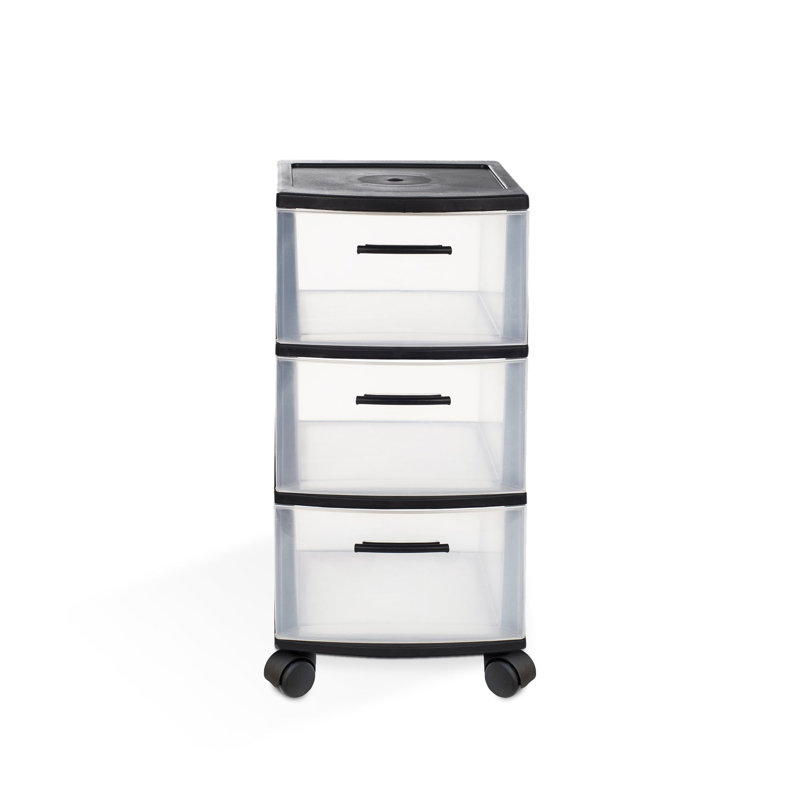 3-Drawer Storage Cabinet in Black, 3