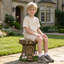 Tabouret de jardin fantaisiste 11,4 po, statue en oxyde de magnésium pour patio et cour