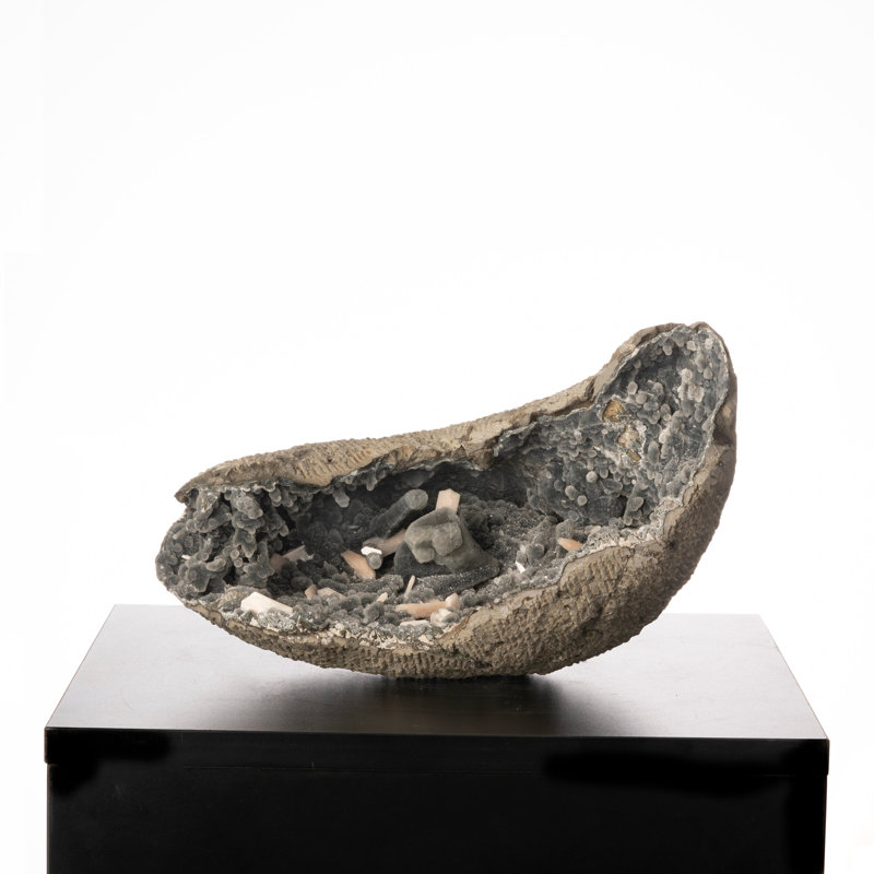 Calcédoine avec quartz Druzy et cristal Stilbite
