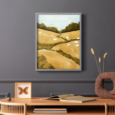 «Scattered Sheep I», reproduction encadrée - bois massif