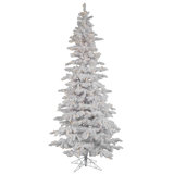 Flocked White Spruce 10' H Lighted Artificial Spruce Christmas Tree