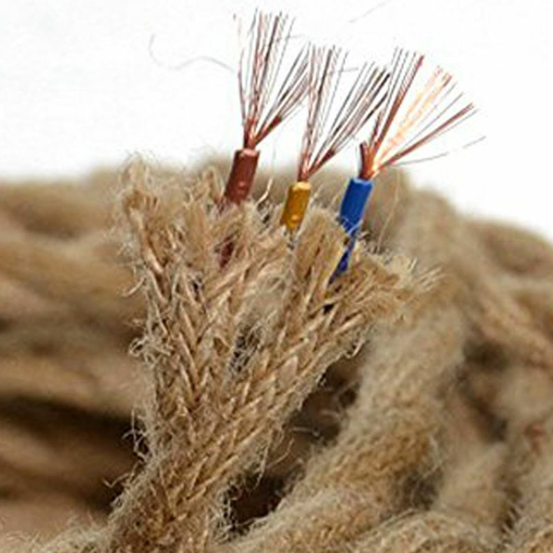 2Core Twisted Vintage Coloured 0.75Mm Braided Fabric Flexible Electrical UK Lighting Wire Cable, Hemp