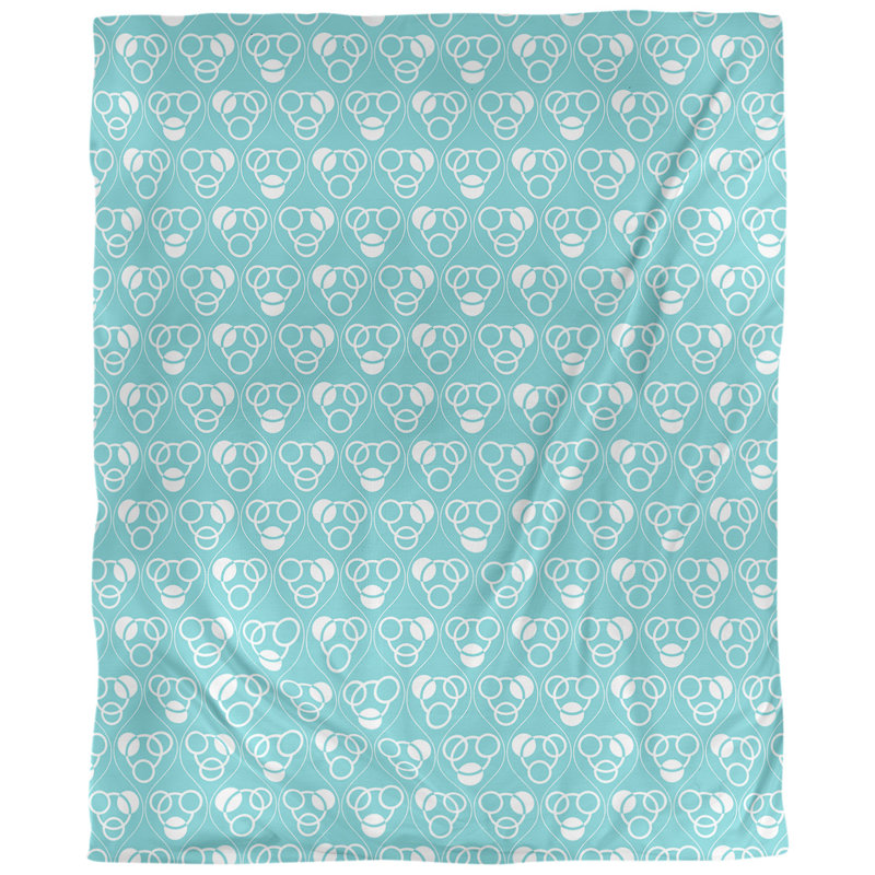 Tissu de cercles et d’ondulations, Bleu sarcelle, L 60 po x l 36 po, Polyester filé