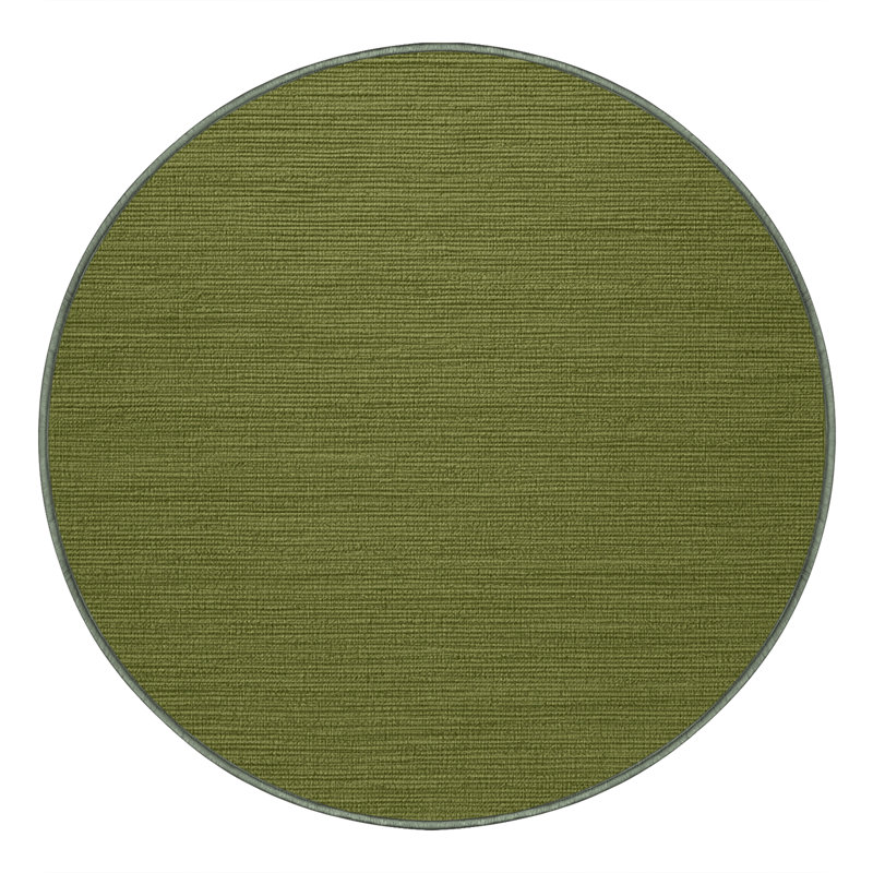 Tapis vert uni lavable à la machine, Rond 5 pi