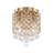 Jinsu 2-Light Crystal Gold Finished Shine Modern Vintage Flush Mount Light