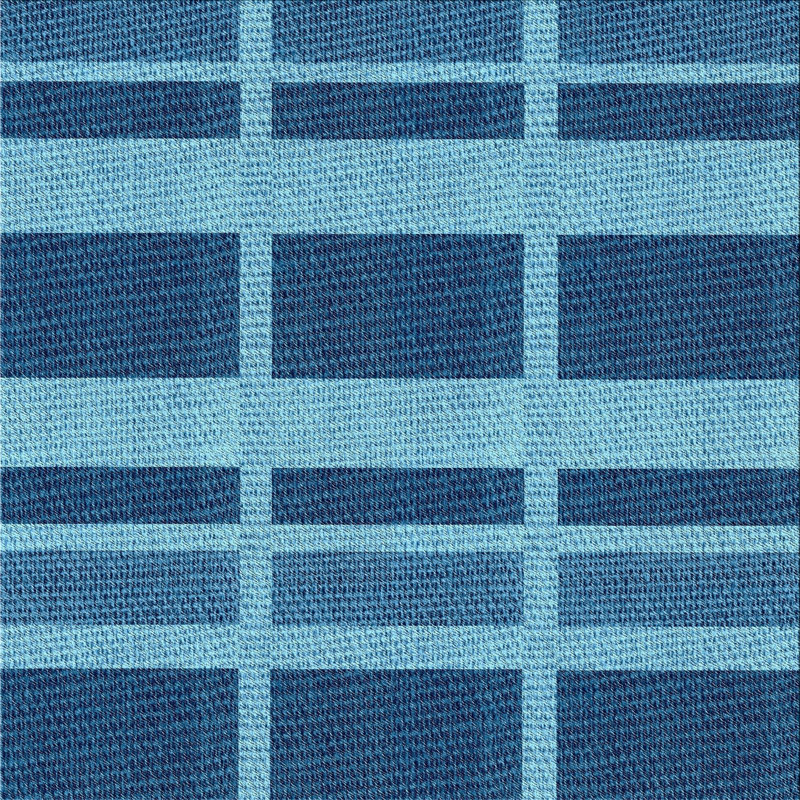 Tapis décoratif géométrique bleu Scala, Carré 8 pi