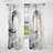 White And Grey Majestic Motion - Abstract Spirals Curtain - Velvet Room Darkening - 1 Panel-107826915