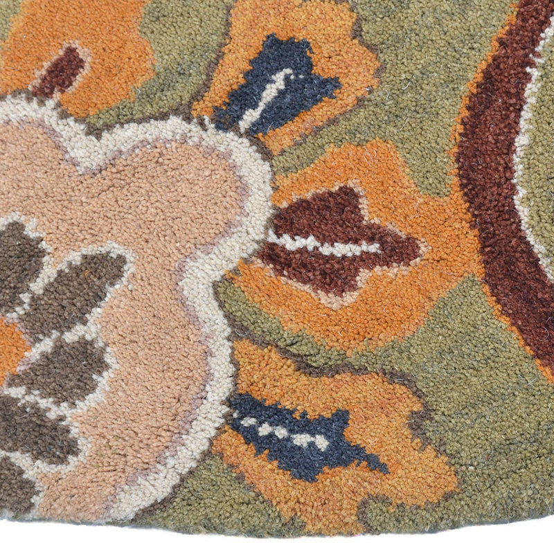 Lipsey Hand Tufted Wool Eco-Friendly Area Rugs - Rectangle, Green Color, Floral Modern Design, High Pile Thick Handmade Anti Skid Area Rugs for Living Room, Bed Room