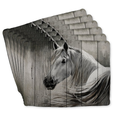 Rustic Horse Braided Polyester Andaluss Set of 6 | Home Decor