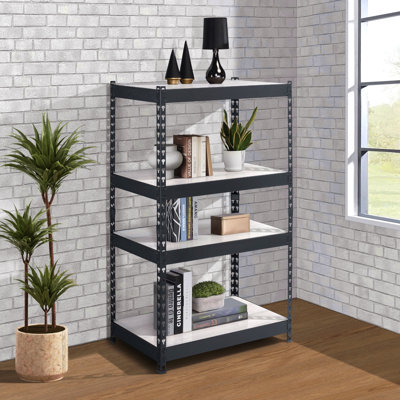 Natural And Black 4-Tier Bookcase