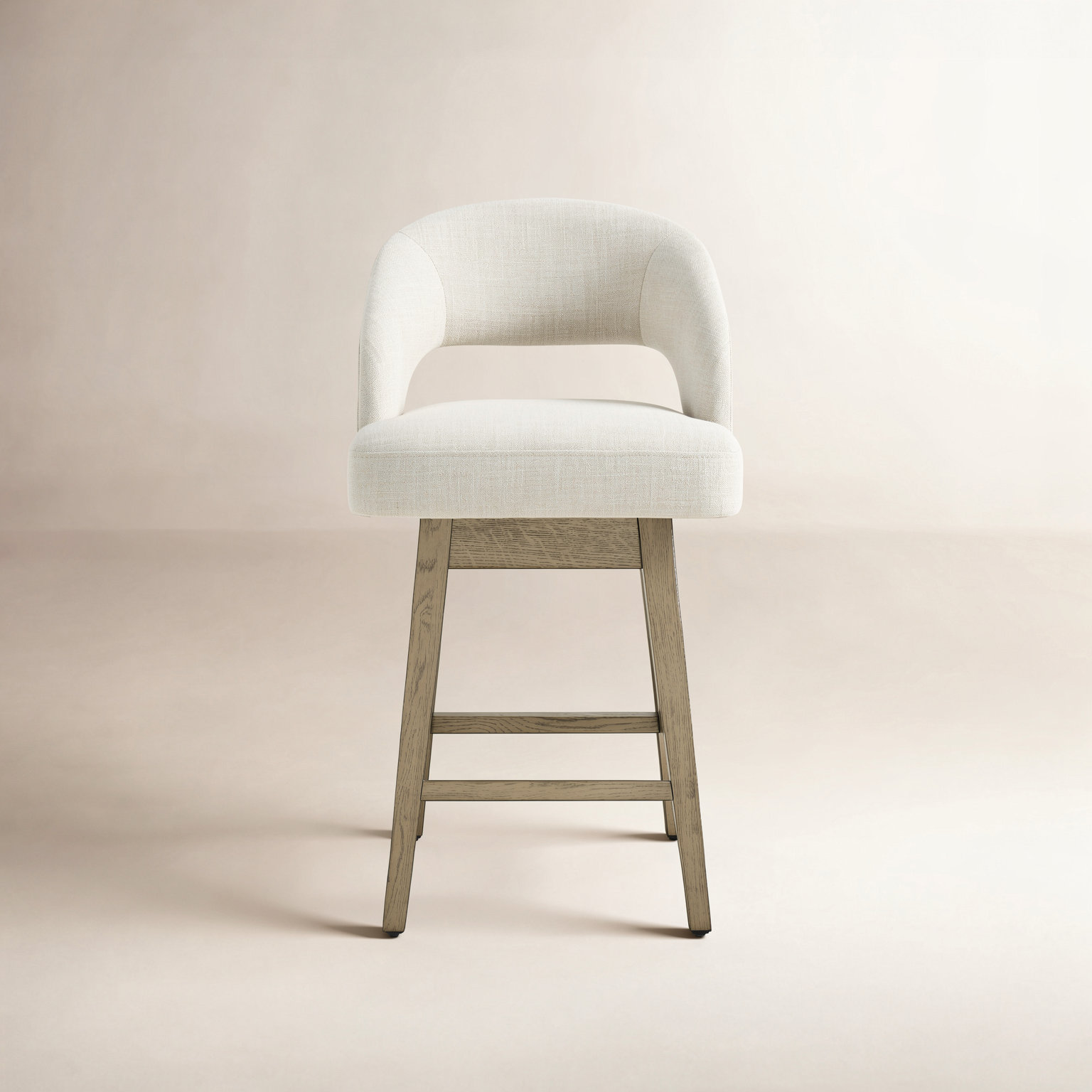 Neta 26" Bar Stool, Effie Linen Performance Linen