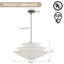 Lustre campagnard moderne 1 lumière 23,62 pouces avec abat-jour en tissu blanc cassé Dia