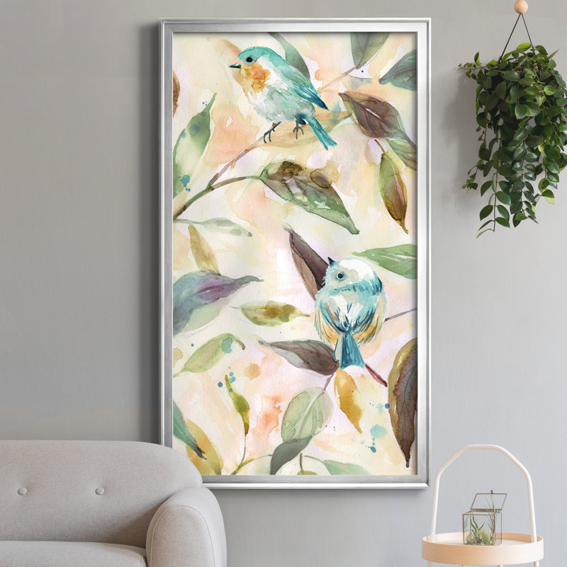 Bird Sanctuary II - peinture sur toile encadrée, Argent, H 10,5 po x l 18,5 po x P 1,5 po