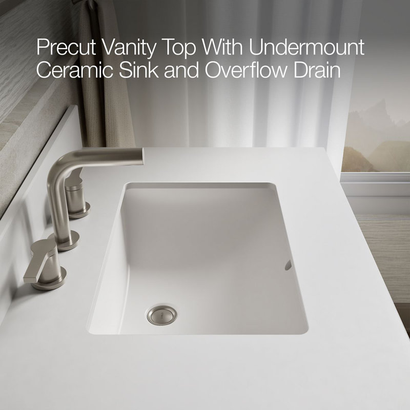 Charlemont 30 In. Bathroom Vanity Cabinet With Sink And Quartz Top, White, Brushed Nickel, 30"
