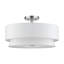 Grand semi-encastré 4 lumières en nickel brossé avec abat-jour en tissu blanc cassé fabriqué à la main-1791455458