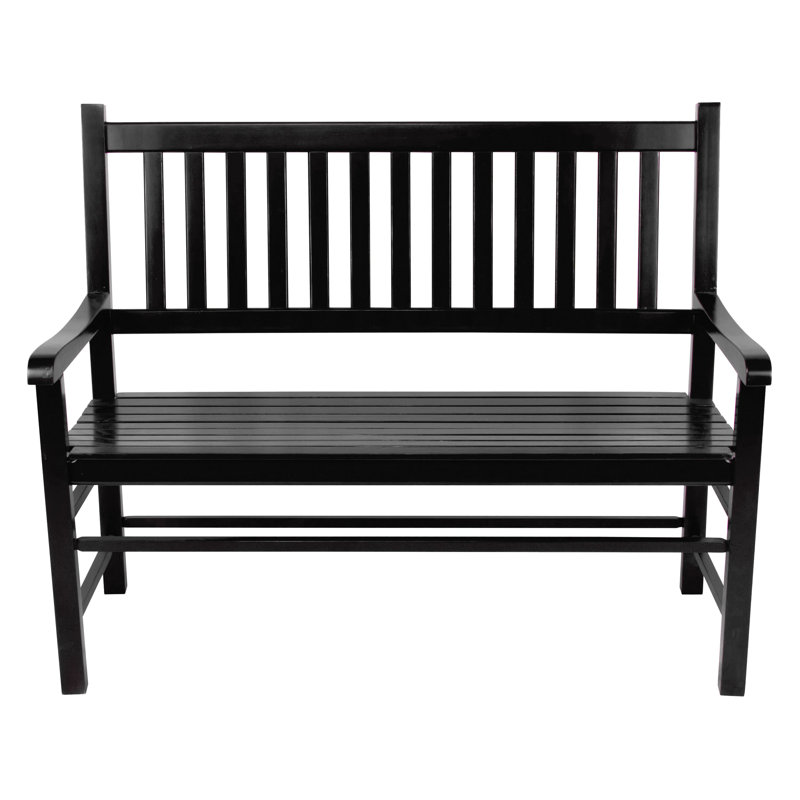 Almah Outdoor Bench, Black
