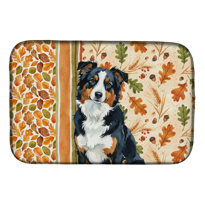Black Tri American Shepherd Heirloom Fall Dish Drying Mat