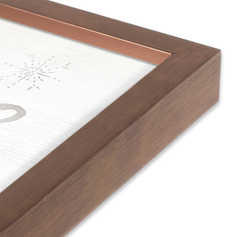 Impression sur rouleau Woodland Winter Wishes III, H 13,5 po x l 13,5 po, Cadre simple rose poudre, bois massif