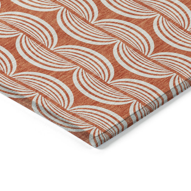 Coral Rectangular Machine Washable Indoor/Outdoor Rug - 2'6" x 3'10"