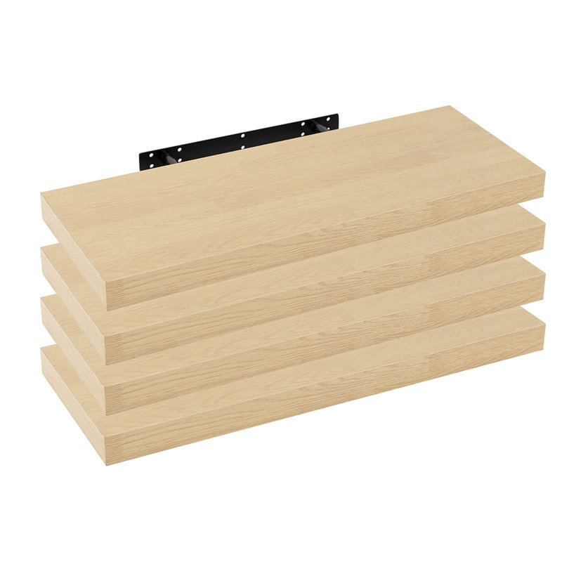 Gautur 4 Piece Floating Shelf, 3.8cm H x 80cm W x 22.9cm D, Oak