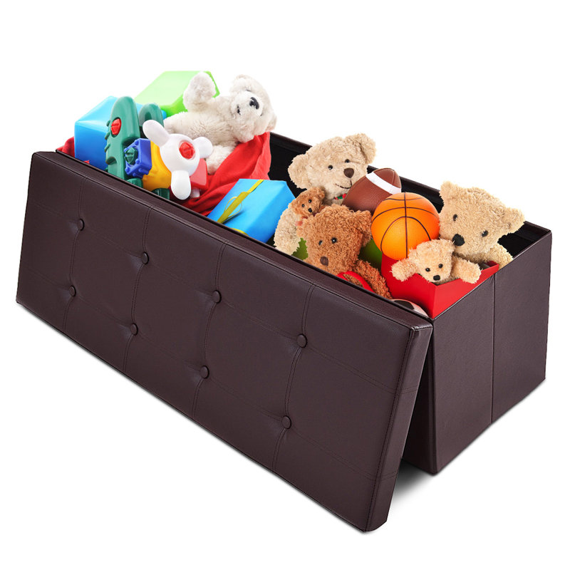 Adalard Upholstered Bench with Flip Top, Brown