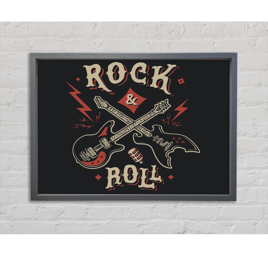 Rock And Roll Guitars - Einzelner Bilderrahmen Kunstdrucke auf Leinwand