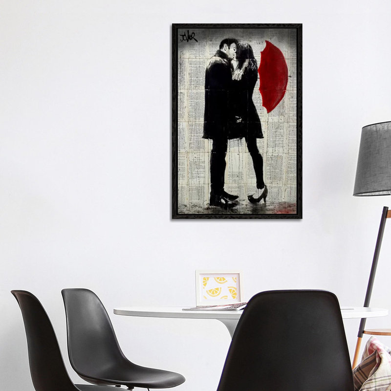 Winter's Kiss by Loui Jover - Print on Canvas, Black Framed Canvas, 101.6 cm H x 66.04 cm W