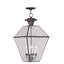 Luminaire suspendu de style lanterne pour chaîne d'extérieur 15 po 4 lumières + abat-jour en verre biseauté transparent [Titre]-101230730