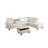 White Faux Leather 3-Piece Sectional Sofa Set with Storage Ottoman-2016335549-2016335548