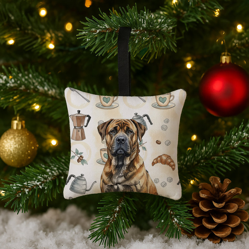 Ornement carré en tissu Brindle Boerboel, Boerboel bringé