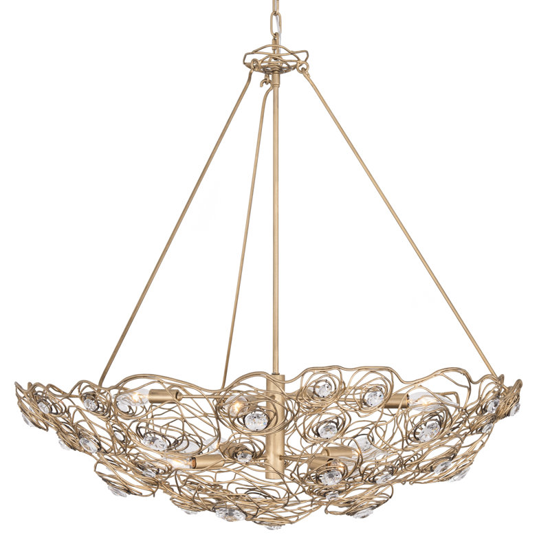 Luminaire suspendu inversé Ethereal Rose - dégradé or Havana - l 32,5 po x H 31,5 po, 8