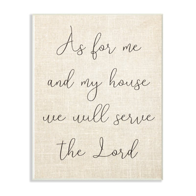 « my house servira the lord script », impression