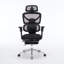 Fauteuil de bureau ergonomique avec support lombaire à massage, appui-tête 4D et accoudoirs 5D, dossier réglable haut et profondeur d'assise