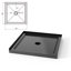 Base de douche carrée 36 po x l 36 po sans drain central en acrylique blanc sans seuil