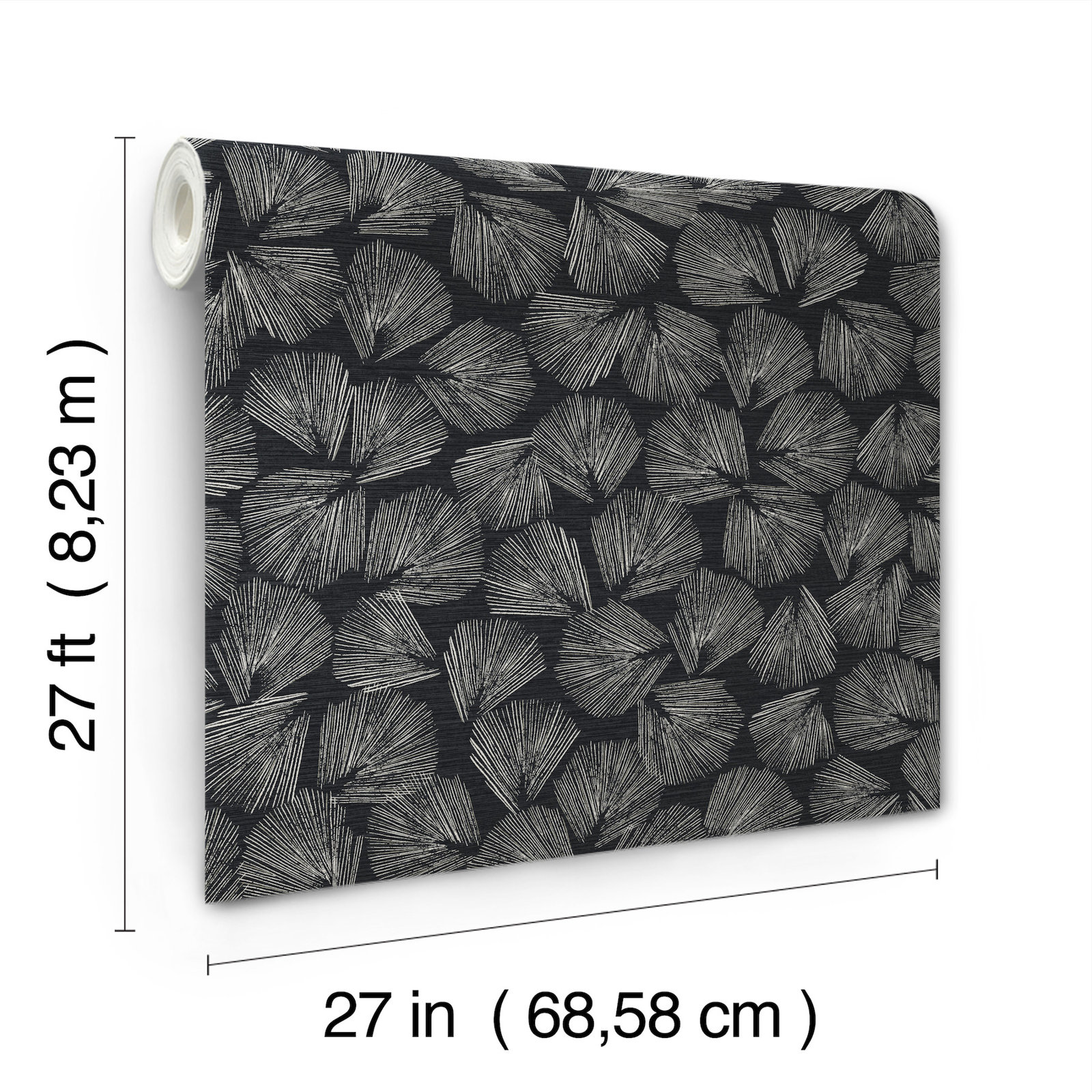 Calliope Botanical Wallpaper, Black