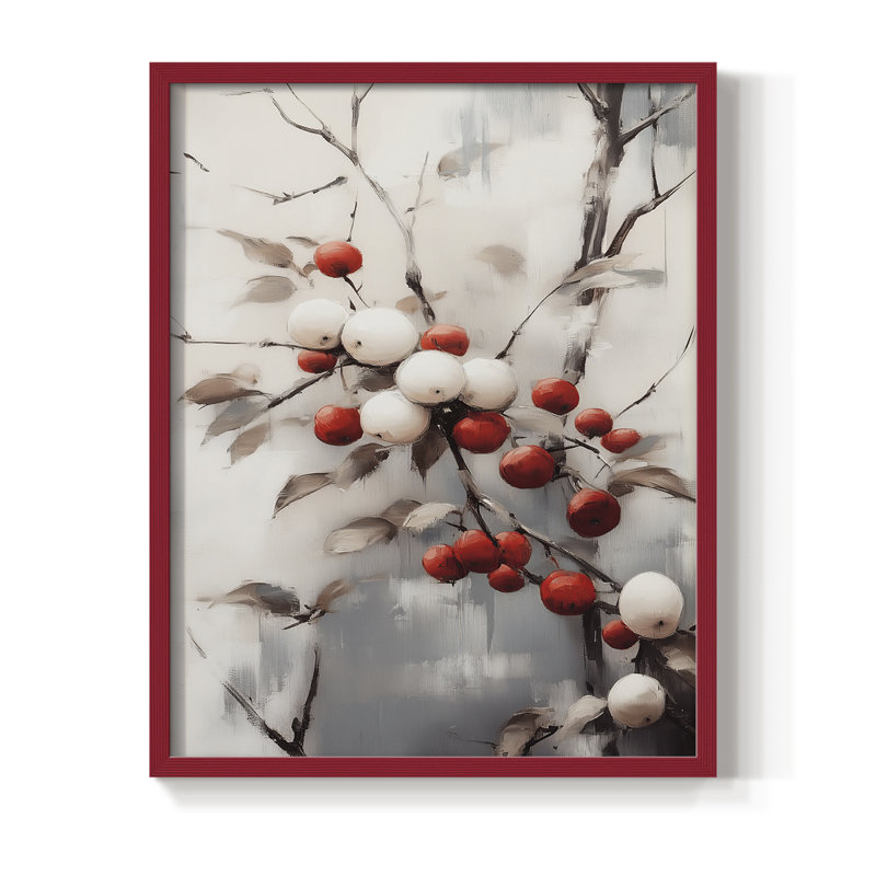 «Christmas Holiday Art», série 2-CDX III, reproduction encadrée - bois massif, H 15 po x l 12 po, Rouge