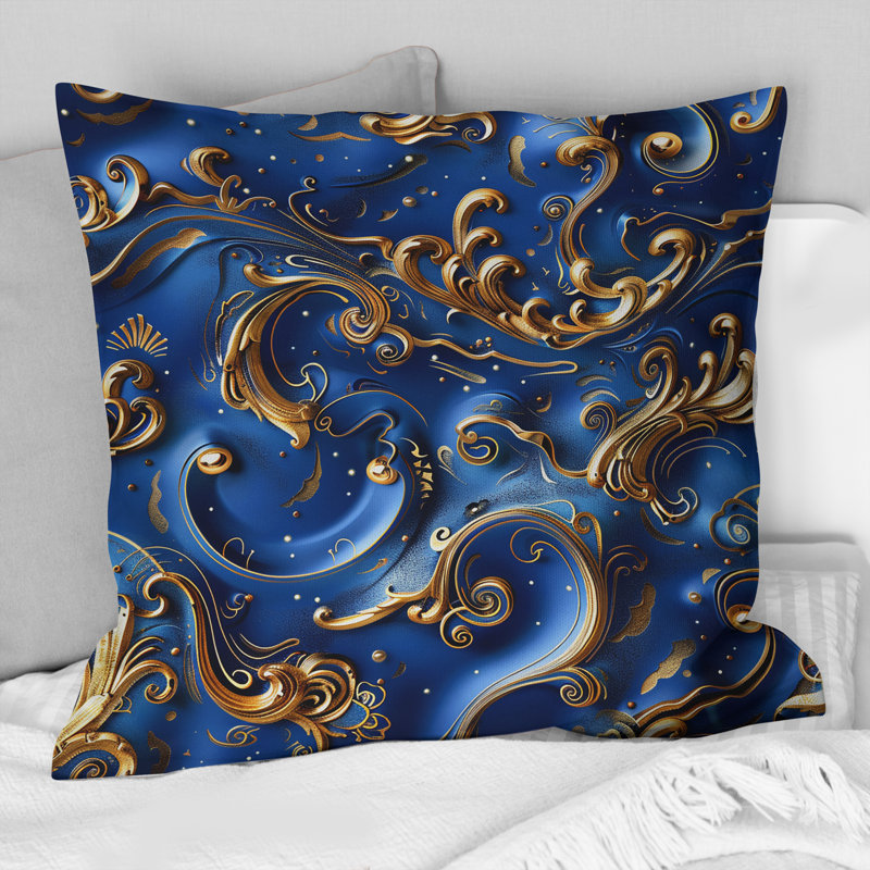 Coussin doré délicat Glam Waves IV - Glam, H 16 po x l 16 po