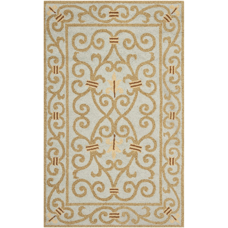 Tapis oriental en laine crocheté à la main Cher, Rectangle 2 pi 6 po x 4 pi