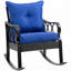 Chaise berçante d'extérieur en osier avec coussins rembourrés-1012016905