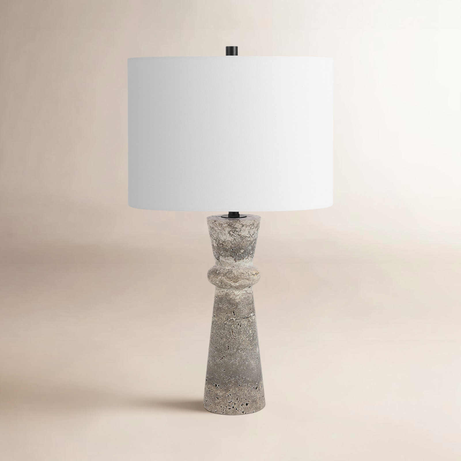Holtby Stone Table Lamp, Gray