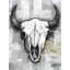 Toile crâne de taureau de style industriel | White Man Cave Decor