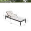 Chaise longue d'extérieur en aluminium L 82,25 po avec coussins amovibles