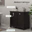 Armoire à linge double inclinable, armoire de rangement pour salle de bain avec panier à 2 compartiments, armoire de plancher moderne pour salle de bain, noir