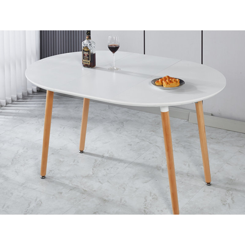Extensible Table With Top And Metal Legs For Dining Room, Office, Coffee, 100/140/180X100x75cm, Clear Design, Matte White Dining, Sophisticated