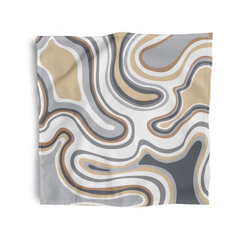 Whitbeck Polyester Abstract Square Napkin, 18" W  x 18" L, Taupe/Beige